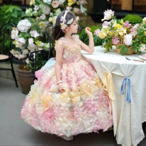 Flower girl wedding girl dress dress little girl birthday shoulder senior princess dress light luxury niche high-end foreign
