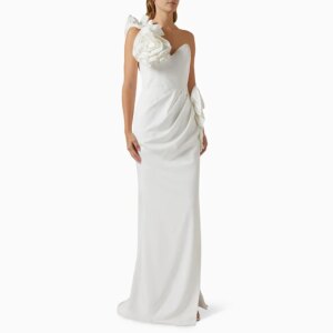 Crepe Formal Evening Dress For Sexy Women Vestidos de festa Elegant One-Shoulder Side Slit Cocktail Prom Gown 2024