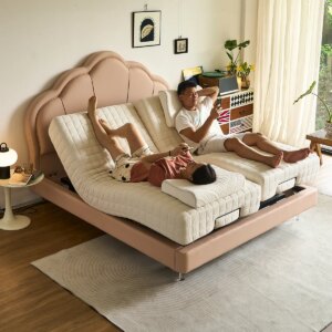 OEM Factory Electric Adjustable Bed Frame Queen Modern Foldable Adjustable Bed Frame Adjustable King Bed Bedroom Set