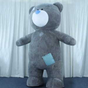 Party PropsHuge Blue Patch Bear Grey Bear Mascot Adult Walking Inflatable Performance Costume Christmas Party Advertising Ceremo