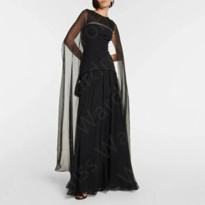 Classic New Evening Dresses Back Prom Party Gowns Round Neckline Beading Wedding Guest Dresses 2024 Long Sleeves Buttons Back