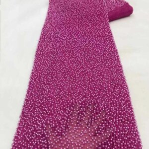 African Elegant Beads Tulle Lace Fabric High Quality Nigerian Water Soluble Guipure Cord Lace For Wedding Party Sewing XZ65HN-4