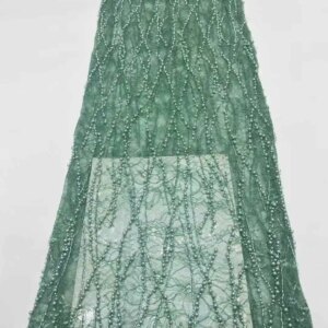 2025 High Qualiy Fashion Luxurious French Embroidery Lace Fabric African Nigerian Sequins Beads Fabric For Wedding Dress 5 Yards