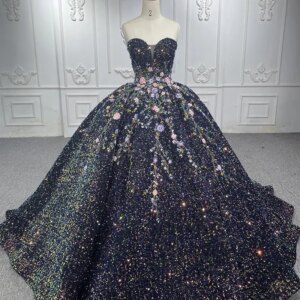 customized Luxury Black Quinceanera Dresses Ball Gown Sequined Vestidos De 15 Años 2025 Applique Sweetheart
