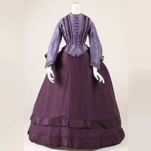Late 1860s Historical Victorian Fashion Dress Victorian Civil War Afternoon Dress Retro Victorian Edwardian Everyday Dress