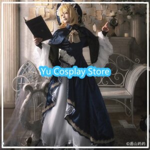 Yu-Cosplay Women Lolita Dress Rin Cosplay Costume Cute Party Suit With Hat Halloween Carnival Uniforms Anime Clothing Custom