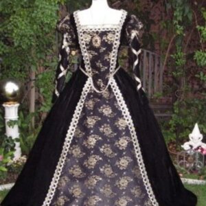 Medieval Victorian Vintage Gothic Prom Dress Renaissance Colonial Princess Costume Halloween Carnival Party Vampire Ball Gown