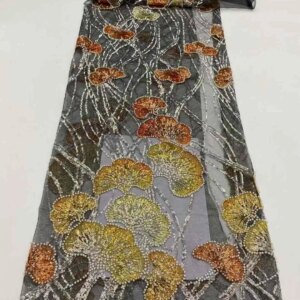 5Yards Nigerian Bead Tube Embroidery Lace Fabric 2025 High Quality African Sequin French Tulle Fabric For Women Dress Sewing ST