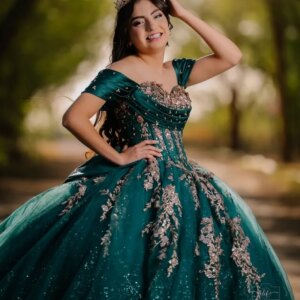 Customized Shiny blackish green Quinceanera Dress Off Shoulder sequin applique crystal Bow vestidos de 15 Quinceanera