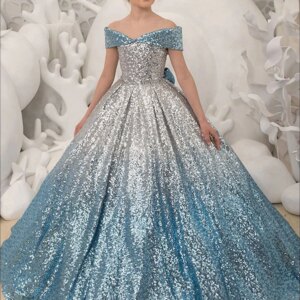 Sparkle Mini Quinceanera Dresses Off The Shoulder Sequins Flower Girl Dresses For Weddings Pageant Dresses Baby Customized
