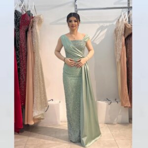 Customized Exquisite Sparkle Sequin Beading Ruched Quinceanera A-line Strapless Bespoke Occasion Gown Long Dresses