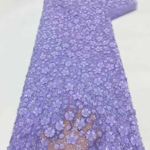 African Lace Fabric 2025 Sequins Beaded Embroidery Groom Nigerian Bridal High Quality French Tulle Lace Fabric For Wedding Party