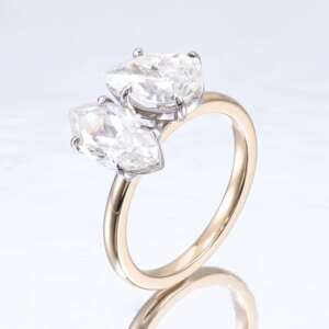 Provence 10K/14K/18K Moissanite Statement Rings for Women Marquise Cut 1.5 Cut Luxury jewelry D Color Women’s Engagement Rings