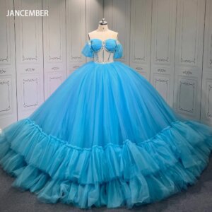 Fruit Blue Princess Gorgeous Quinceanera Dresses 2024 Off The Shoulder Customized Lace Beaded Prom Dress vestidos de 15 años