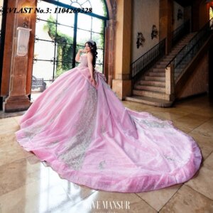EVLAST Customized Princess Pink Quinceanera Dress Ball Gown Lace Applique Beading Bow Corset Sweet 16 Vestido De 15 Anos E3Q370