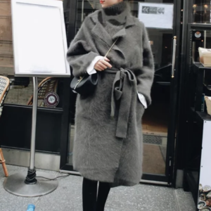 Genuine mink cashmere sweater women cardigan knitted jacket long fur coat free shipping S331