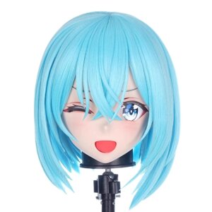 Customized Full Head Female/Girl Resin Kig Mask Anime figures Cosplay BJD Mask Japanese Anime Role Play Kigurumi Doll Mask