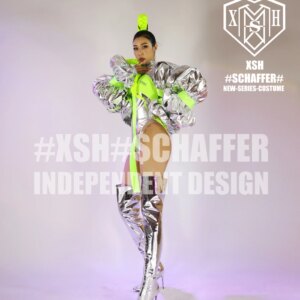 Nightclub bar gogo women’s silver technology fluffy costume ds singer performance costume