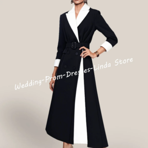 Elegant V-Neck Contrast Color Sash A-Line Formal Evening Dresses Birthday Party Prom Gowns Customized