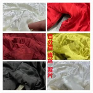 Real Silk Fabric Fleece Jacket Liner Clothes and Coat Vest Quilted Winter Warm Silk Fabric