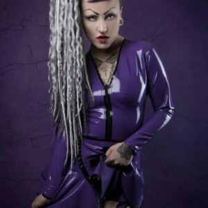 customizedLatex rubber sexy handmade nature fetish Long Sleeve Latex Nurse Dress