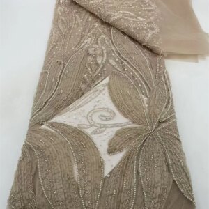 African Embroidered Fabrics African Lace 2025 High Quality Lace Material French Nigerian Gold Lace Fabric For Women Party A821-1