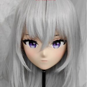 (GLb0369)Customize Character Female Girl Resin Half Head Crossdress Cosplay Japanese Anime Role Kigurumi Mask With Eyes And Wig
