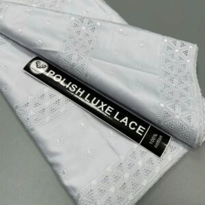 African Swiss Voile Lace Fabric For Men, Dry Dress, Wedding Dresses White Lace Fabric ,Embroidery, Switzerland, Polish, W587-1
