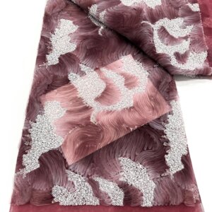 Luxury African Sequins Groom Lace Fabric 2025 High Quality French Nigerian Beaded Lace Fabric For Sewing Dress Wedding,