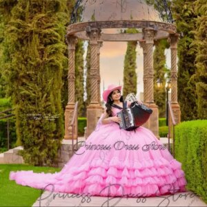 Mexico Elegent Lace Applique Quinceanera Dresses Ball Gown 2025 With Sleeve Beaded Sweet 16 Dress Corset Vestidos De Anos