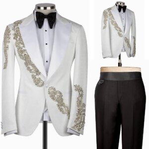 Modern Men’s Slim Fit Man Wedding Suits Groom Jacket Set Business Formal Wedding Party Wear 2 Piece Blazers Pants Customized