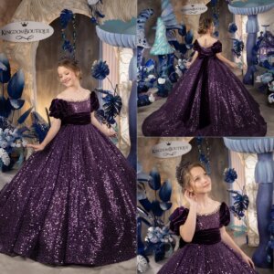 2026 Flower Girl Dresses for Wedding Sequins Floor Length Girl Kids Birthday Party Princess First Holy Communion Gowns ball gown