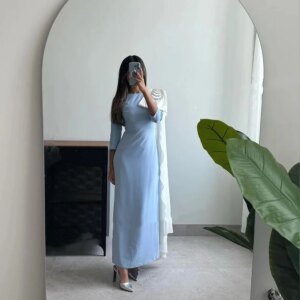 Muloong O-Neck Ankle-Length Women Elegant And Pretty Luxury Prom Dress