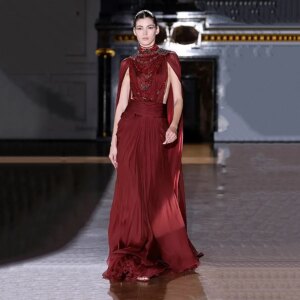 2024 New Show Red Evening Dress Chiffon Lace Sexy Squines Prom Dresses for Women Special Events Sleeveless Sexy Gown