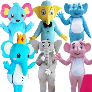 Elephant Mascot Cute Animals Walking Costume Cosplay Party Costume Carnival Halloween Christmas Easter Adult
