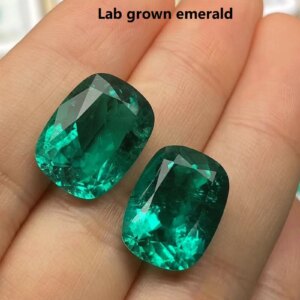 Ruif With Inclusion Cushion Cut Lab Grown Emerald Hydrothermal Method Loose Stone for Fine Jewelry Making with AGL Certificate