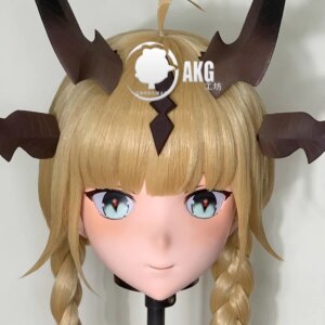 Customize Character Female/Girl Resin Kig Full Head With Lock Anime Cosplay Japanese Anime Kigurumi Mask