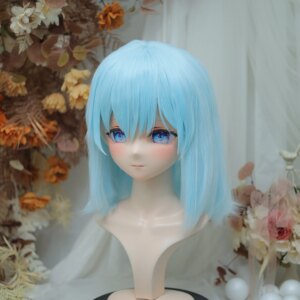 Customize Character Female/Girl Resin Kig Full Head With Lock Anime Cosplay Japanese Anime Kigurumi Mask