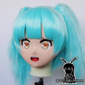 (RB04030)Customize Lockable Full Head Resin Cartoon Cosplay Japanese Character Anime Role Play Kigurumi Mask With Back Shell