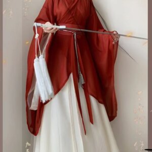 Wei Jin Southern and Northern Dynasties Hanfu Thin Big Sleeve Collar Sexy Thin Full Set Chinese Traditional Dress for Girls