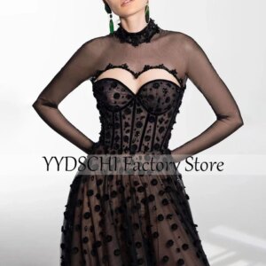 Customized Vintage Evening Dress 2024 Black Appliques Strapless Prom Dresses Sexy 2024 Formal for Women vestidos de noche