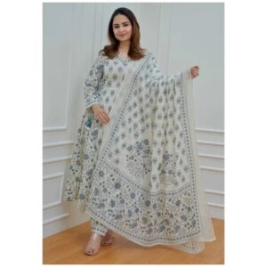 Women Printed Kurti Palazzo with Dupatta Set Indian Wedding Salwar Kameez Kurta