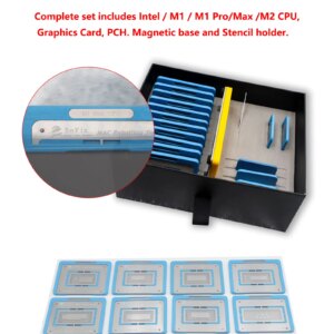 S-F304 BGA Reballing Magnetic Stencil for Macbook CPU GPU PCH Intel M1 M2 CPU to BGA Chip RAM NAND Tin Planting Platform Tools