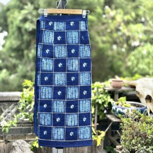 Handmade Ancient Tie-Dyed Child Embroidery One-Piece Wrap Skirt Dali Bai Ethnic Non-Heritage Blue Dyed Women’s