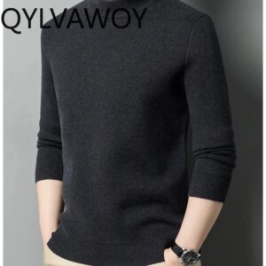 QYLVAWOY Men’s Sweaters Warm Pullovers for Men Autumn Winter Clothes Knitted Sweater Business Casual Top 2025 Jersey Hombre