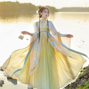 New Ancient Chinese Clothing Women’s Full Set of Costume Han Elements Improved Daily Style Chest Dress