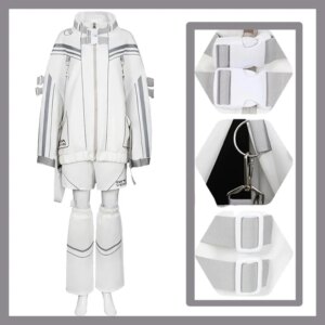Japanese Cyber Cosplay Coat White Sportweight Outdoor Jackets Punk Uniform Suit Anime Party Role Play Outfit for Woman Girlcool!
