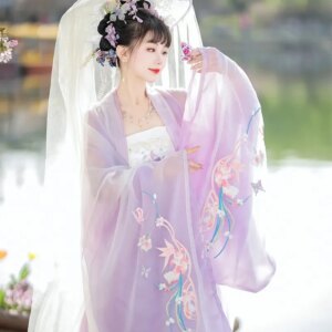 Hanfu female one-piece chest chebule skirt big sleeve ancient purple new style