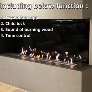 tuya wifi bio kamin rectangular stainless steel electric ethanolfireplaces bioethanol burner