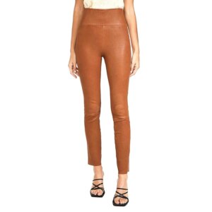 Good Quality Stretch Sheepskin Elastic Waist Skinny Pants Casual Ninth Pants Genuine Leather Pencil Trousers